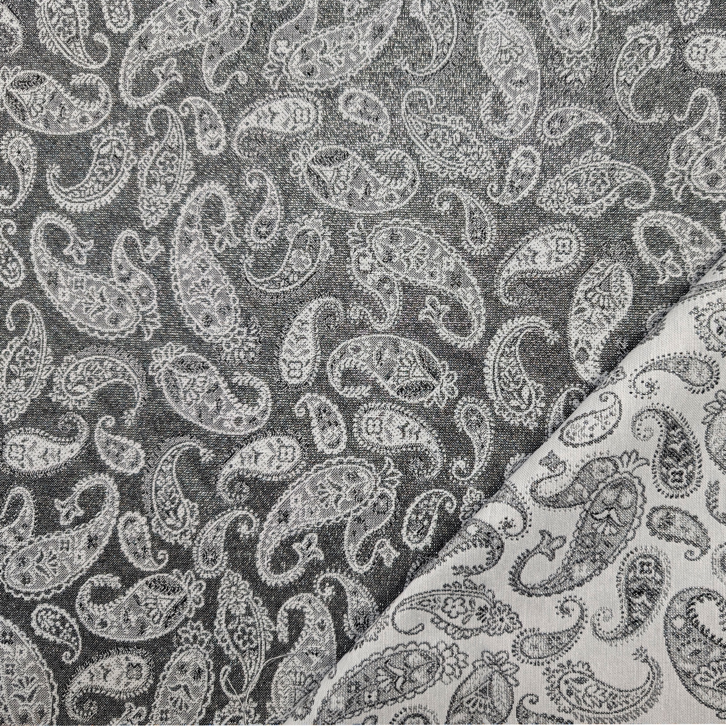 Misto Cotone Fantasia Cachemire Argento Lurex Image