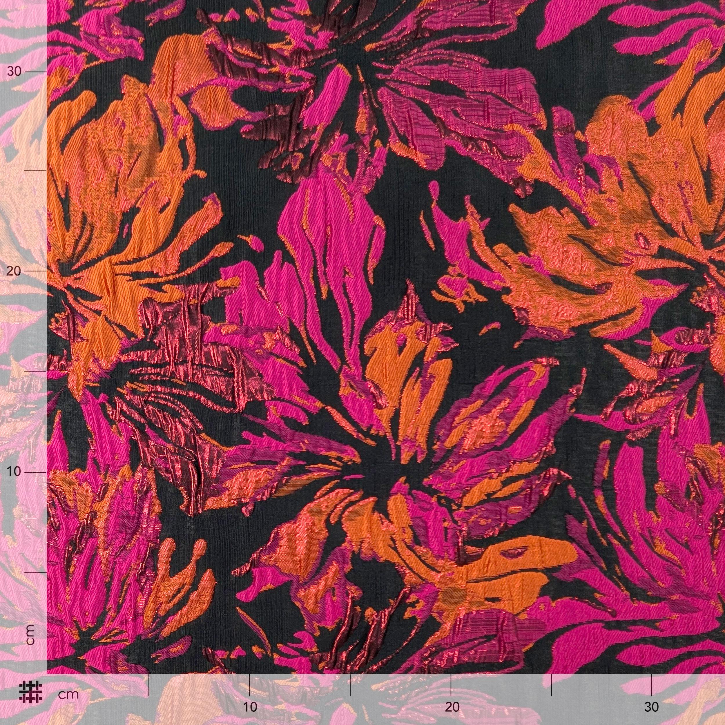 Broccato Moda Fantasia Floreale Fuxia Lurex Image