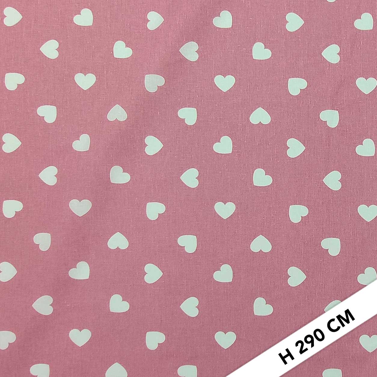Lenzuolo Cotone Cuori Bianchi con Sfondo Rosa Antico Image