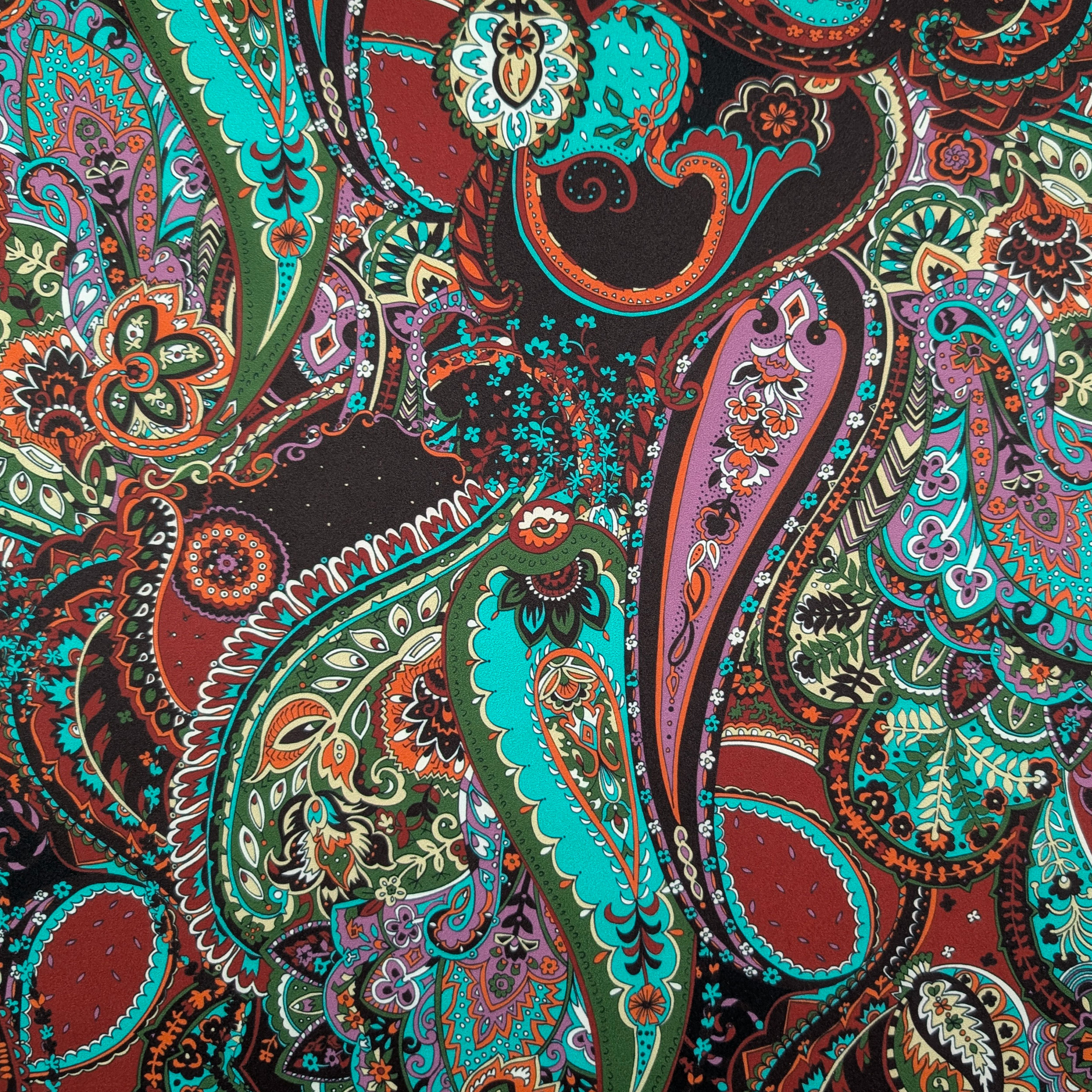 Raso Setato Alta Moda Fantasia Cachemire Multicolor Image