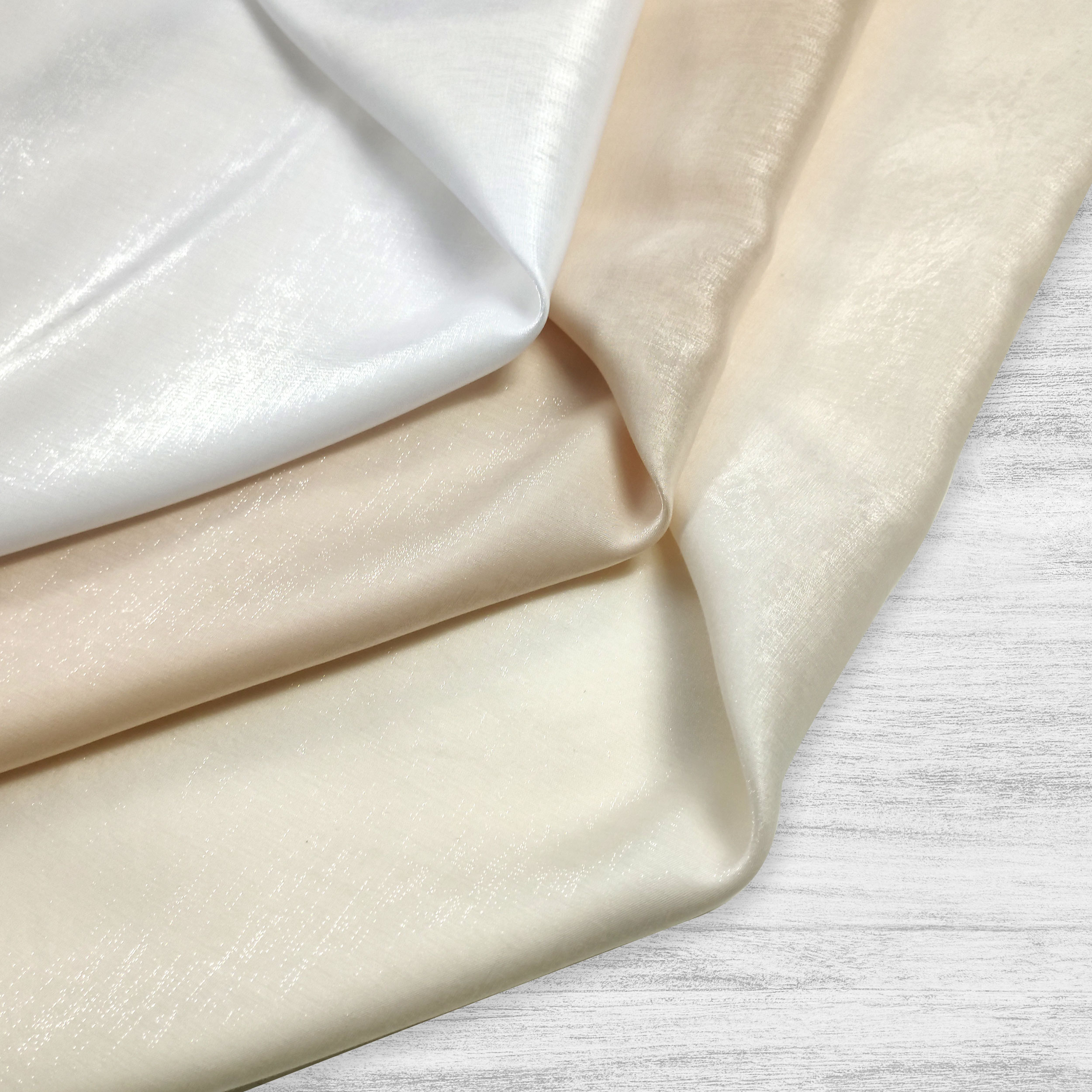 Raso Spalmato Lurex Sposa Bianco Ottico