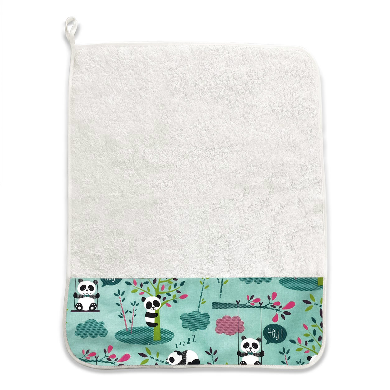 Asciugamano Piccoli Panda Sfondo Verde Acqua Asciugamano grande piccolo panda sfondo verde acqua