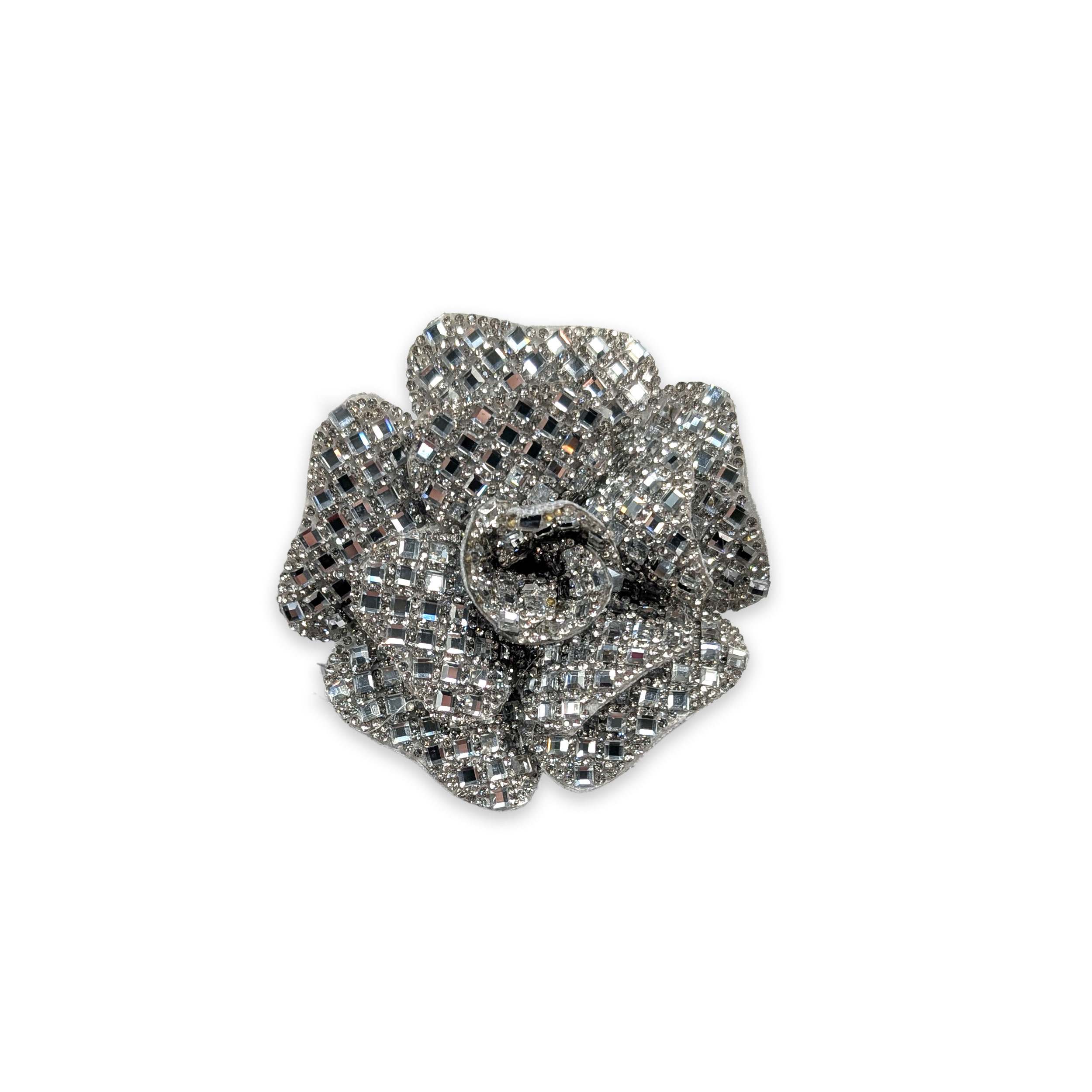 Spilla Rosa Argento con Strass Image