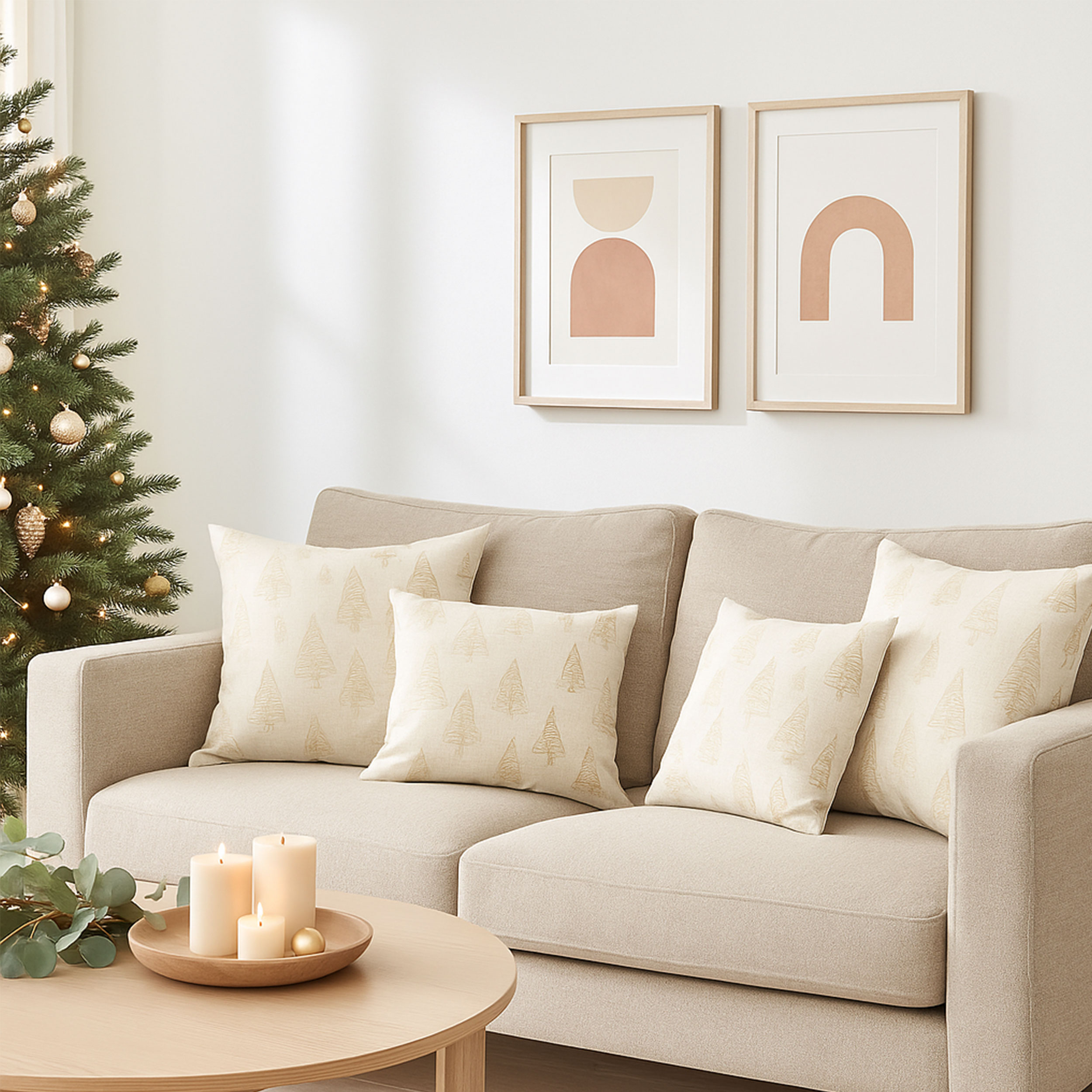 Jacquard Natalizio con Alberi Dorati Lurex Image