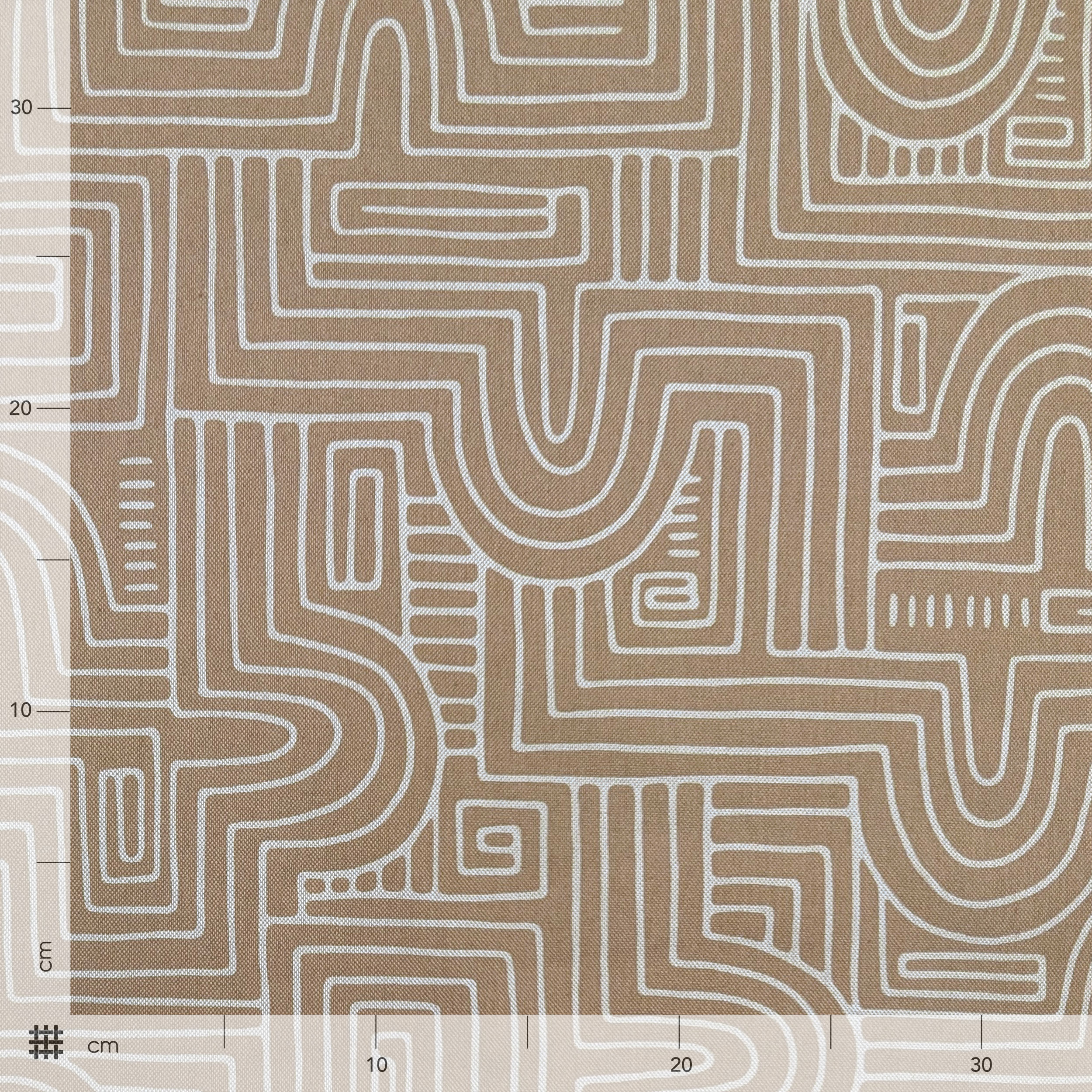 Tessuto Panama Labirinto Sfondo Beige Image
