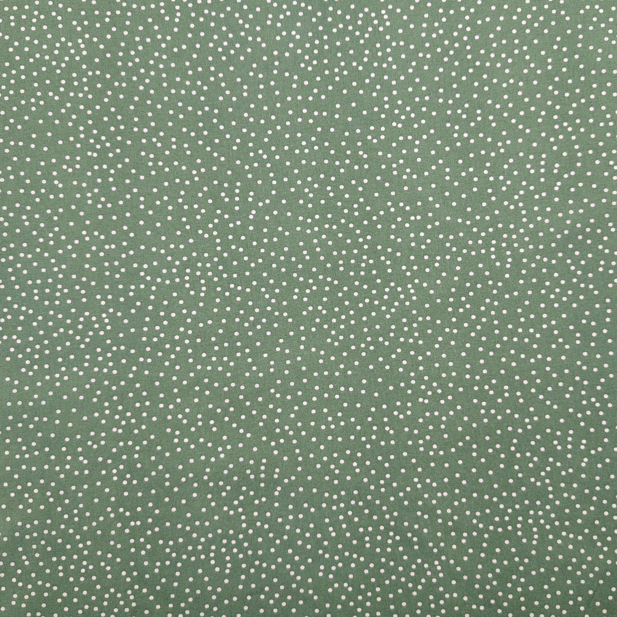 Popeline Cotone Pois Bianchi Sfondo Verde Salvia Image