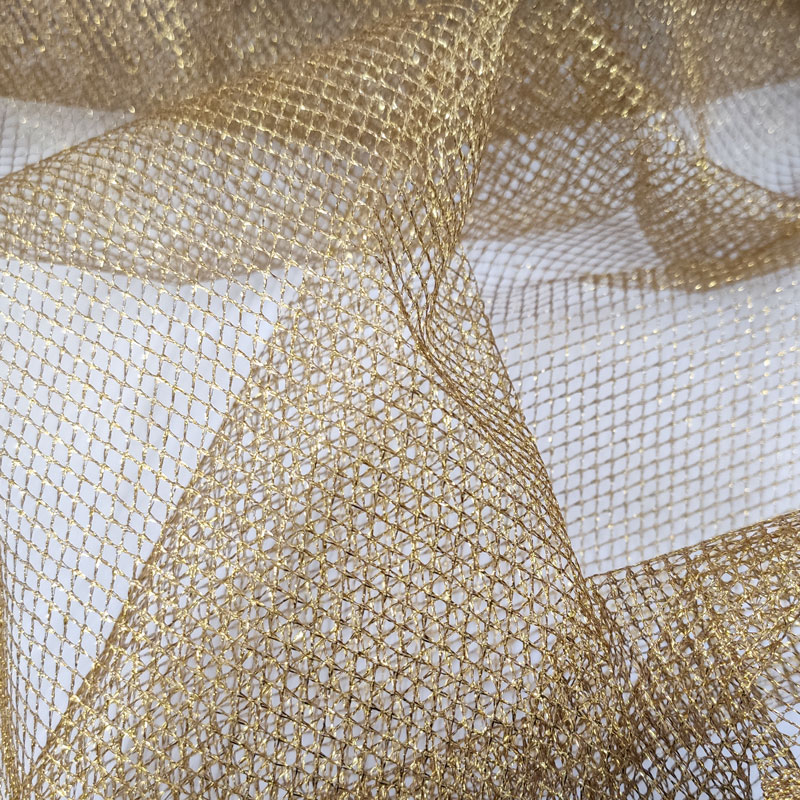Tessuto Rete Lurex Oro