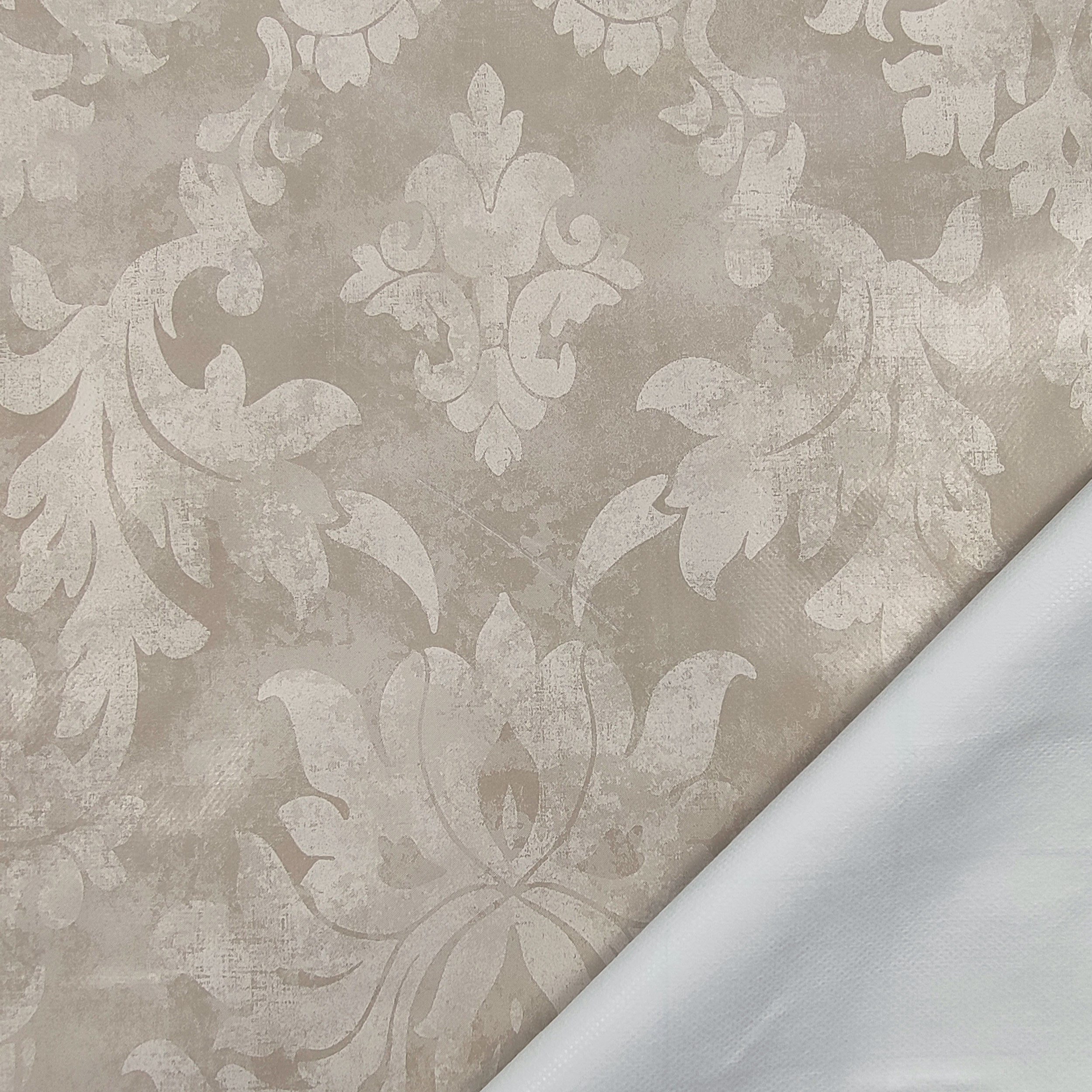 Tessuto Tovaglia Plastificata Damascato Beige Image