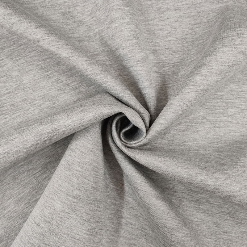 Tessuto Neoprene Bifoderato in Cotone Grigio Chiaro/Blu Notte