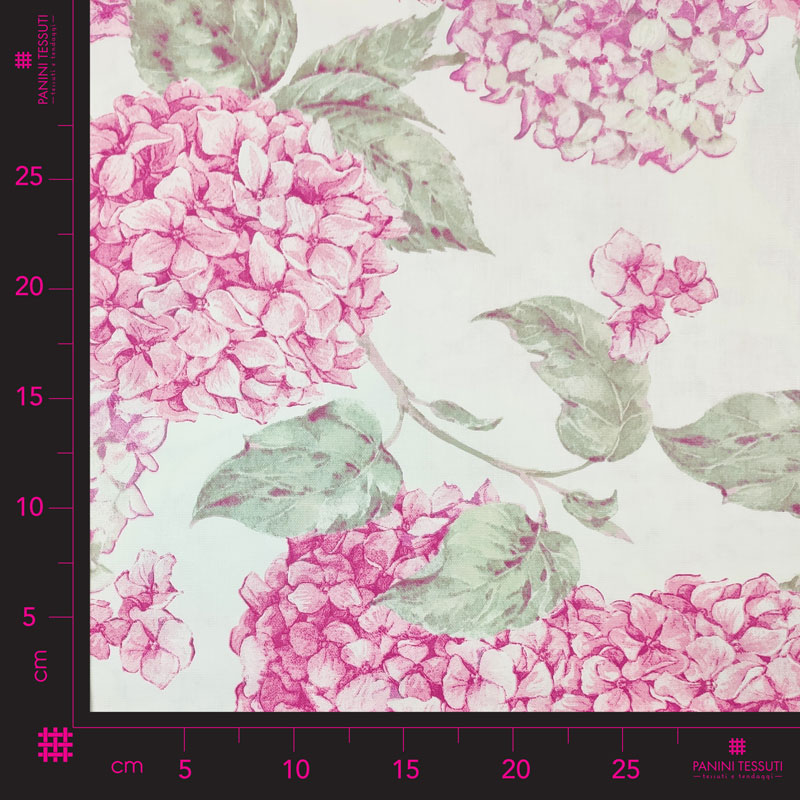 Tessuto Fantasia Ortensia Rosa