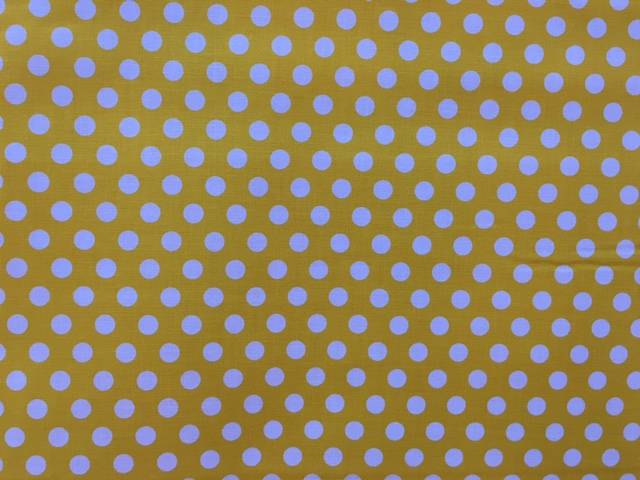 Tessuto Cotone Giallo a Pois Grandi