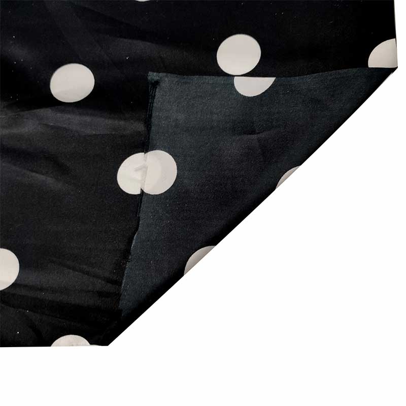 Tessuto Raso Carnevale Nero a Pois Image