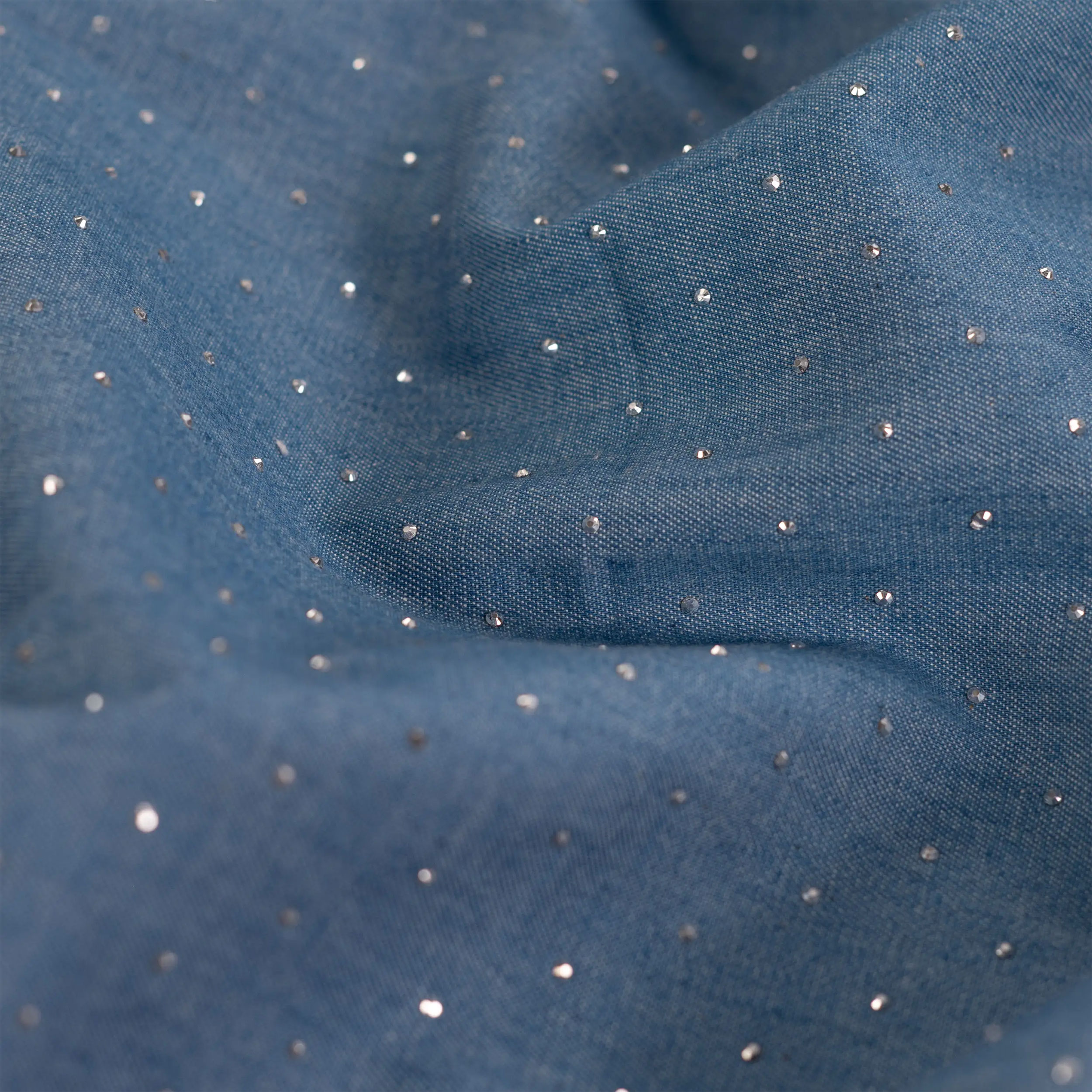 Jeans di Cotone Lavaggio Medio con Strass Image
