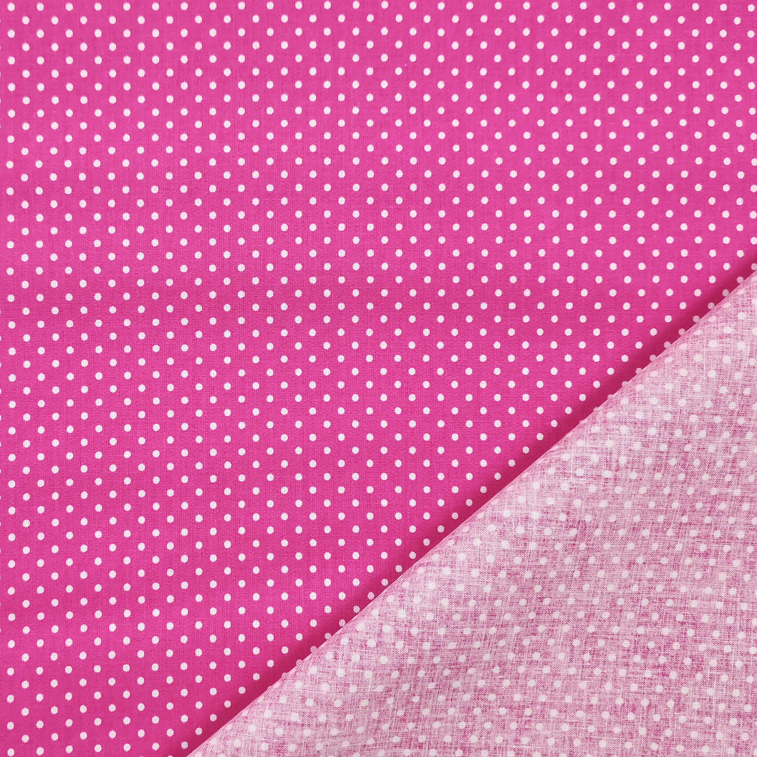 Tessuto Cotone Fuxia a Pois Image
