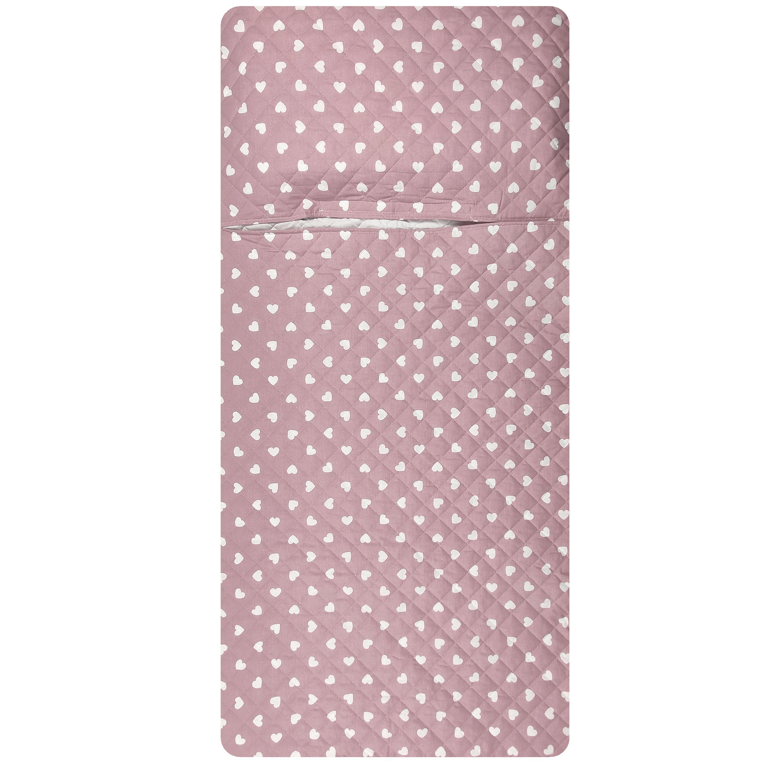 Sacco Nanna Cuori Bianchi con Sfondo Rosa Antico