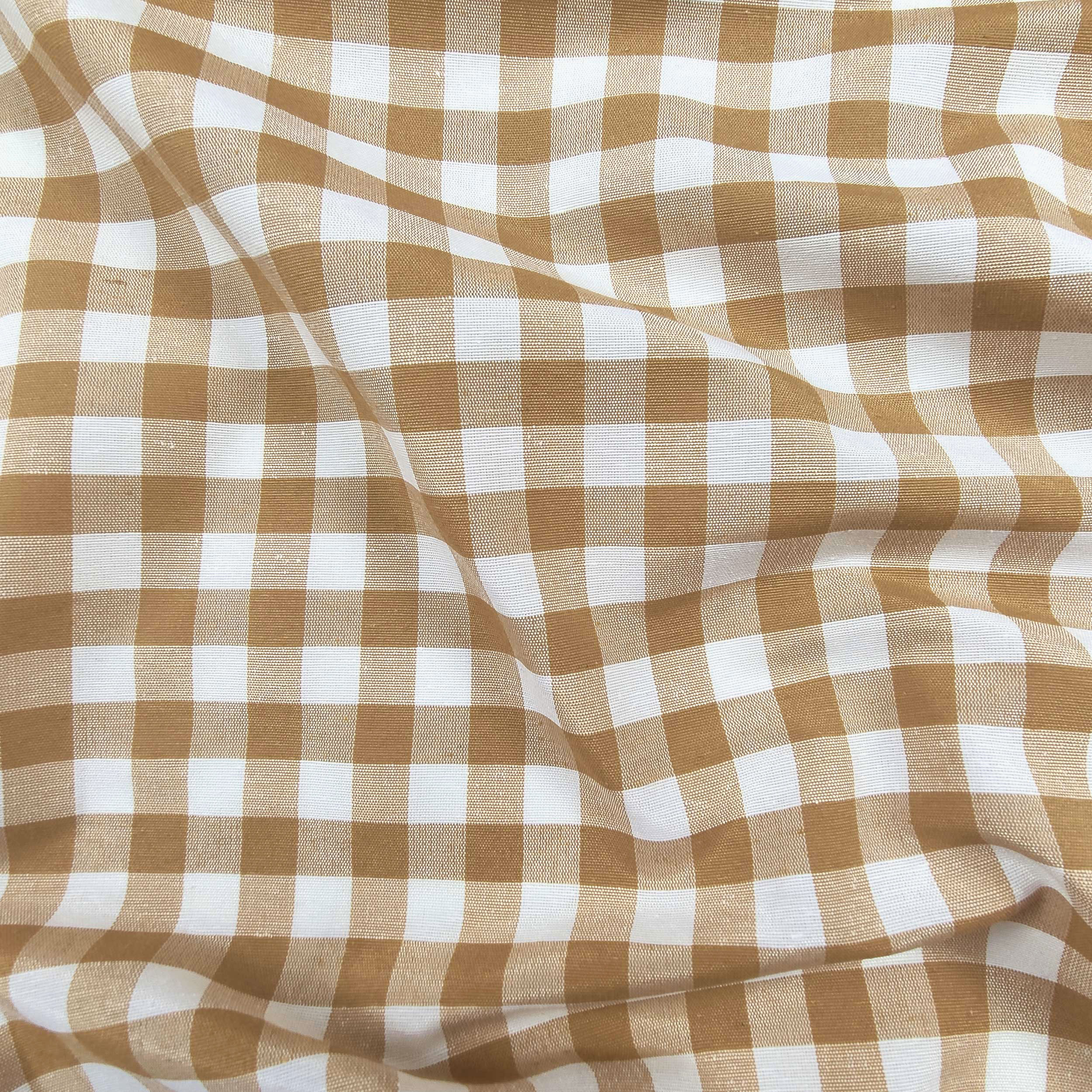 Tovaglia Confezionata Quadretti Biscotto 140x140 cm Image