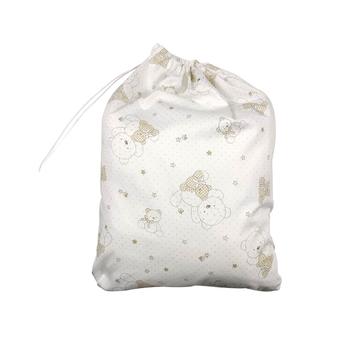 sacchetto per asilo orsetti lurex bianco