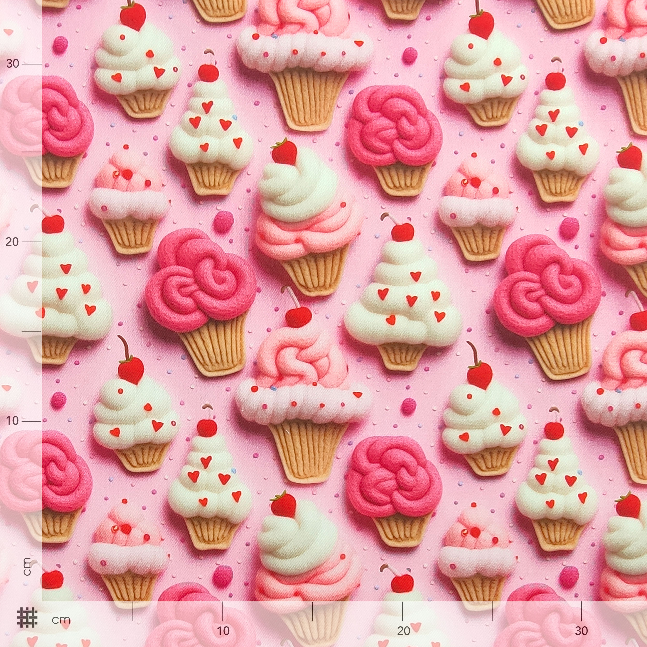 Tessuto Panama di Cotone Muffin e Dolcetti