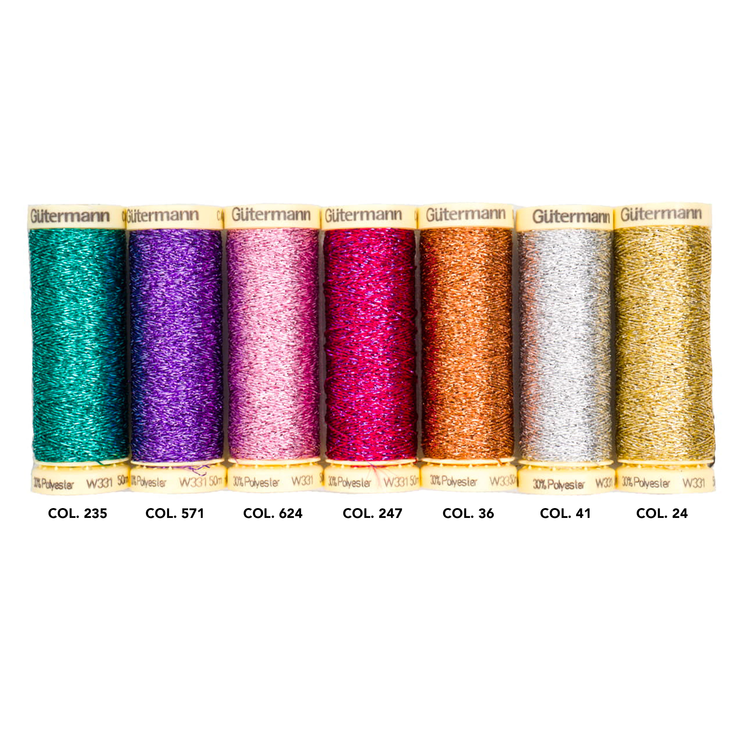 Gutermann Filo Metallizzato 50 m 7 Bobine Multicolore