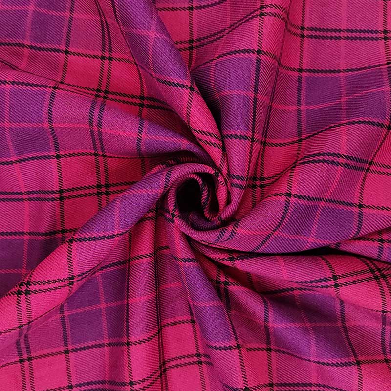Tessuto Scozzese Fuxia e Viola