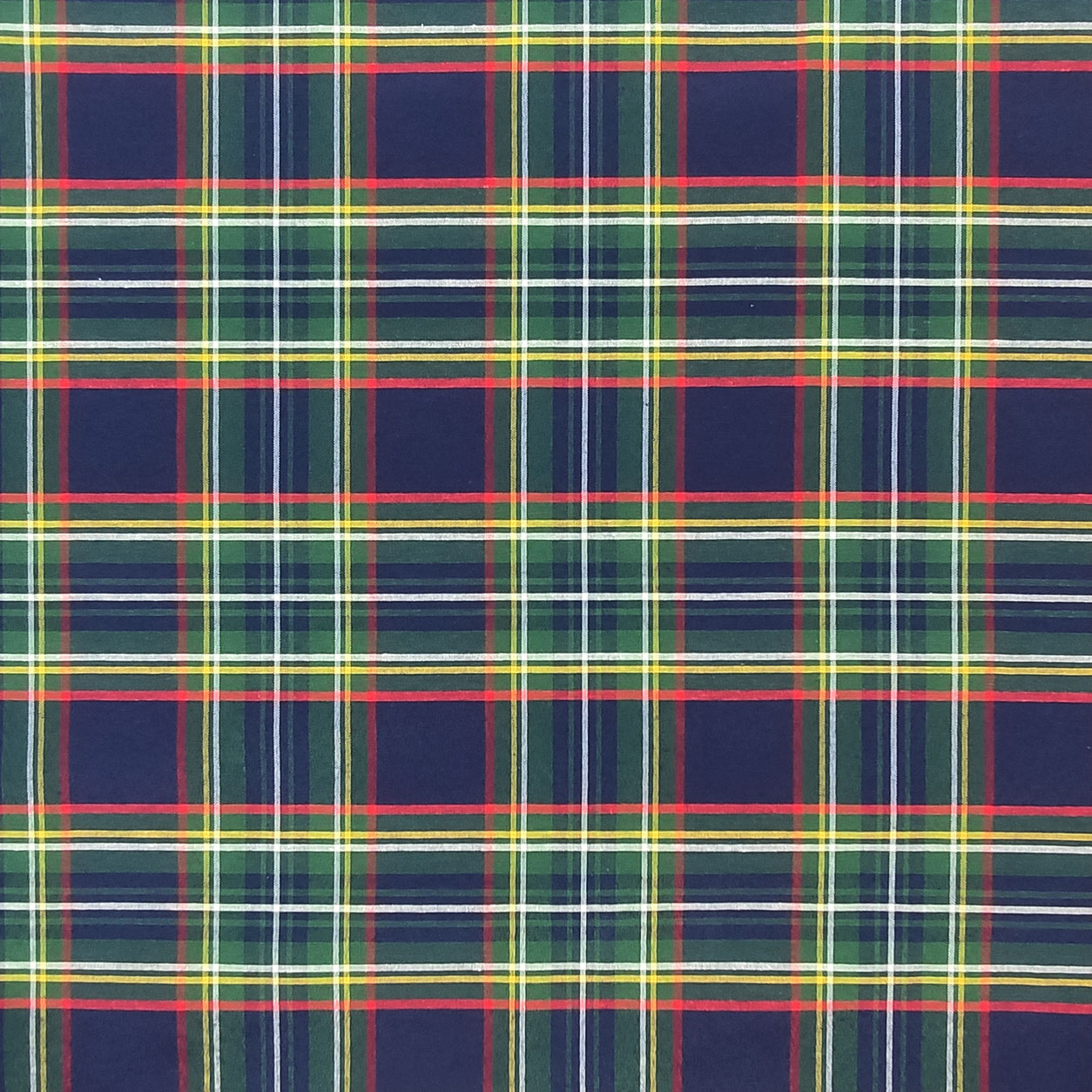 Tessuto Misto Cotone Tartan Quadro Grande