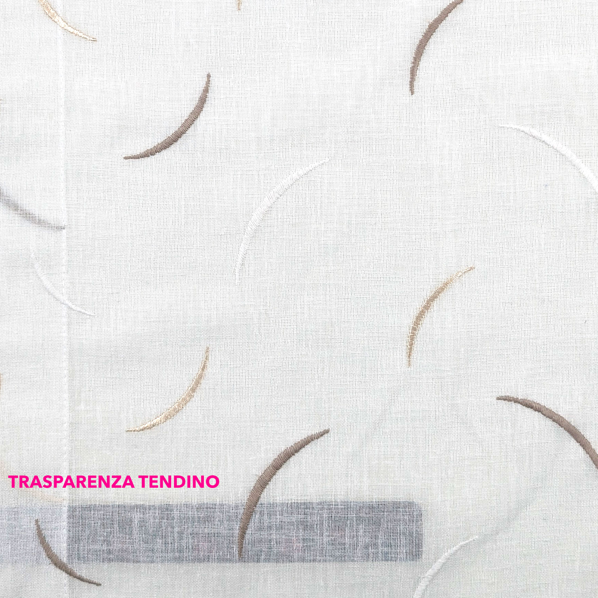 Tessuto Tendino Virgole Ricamate Tortora Image
