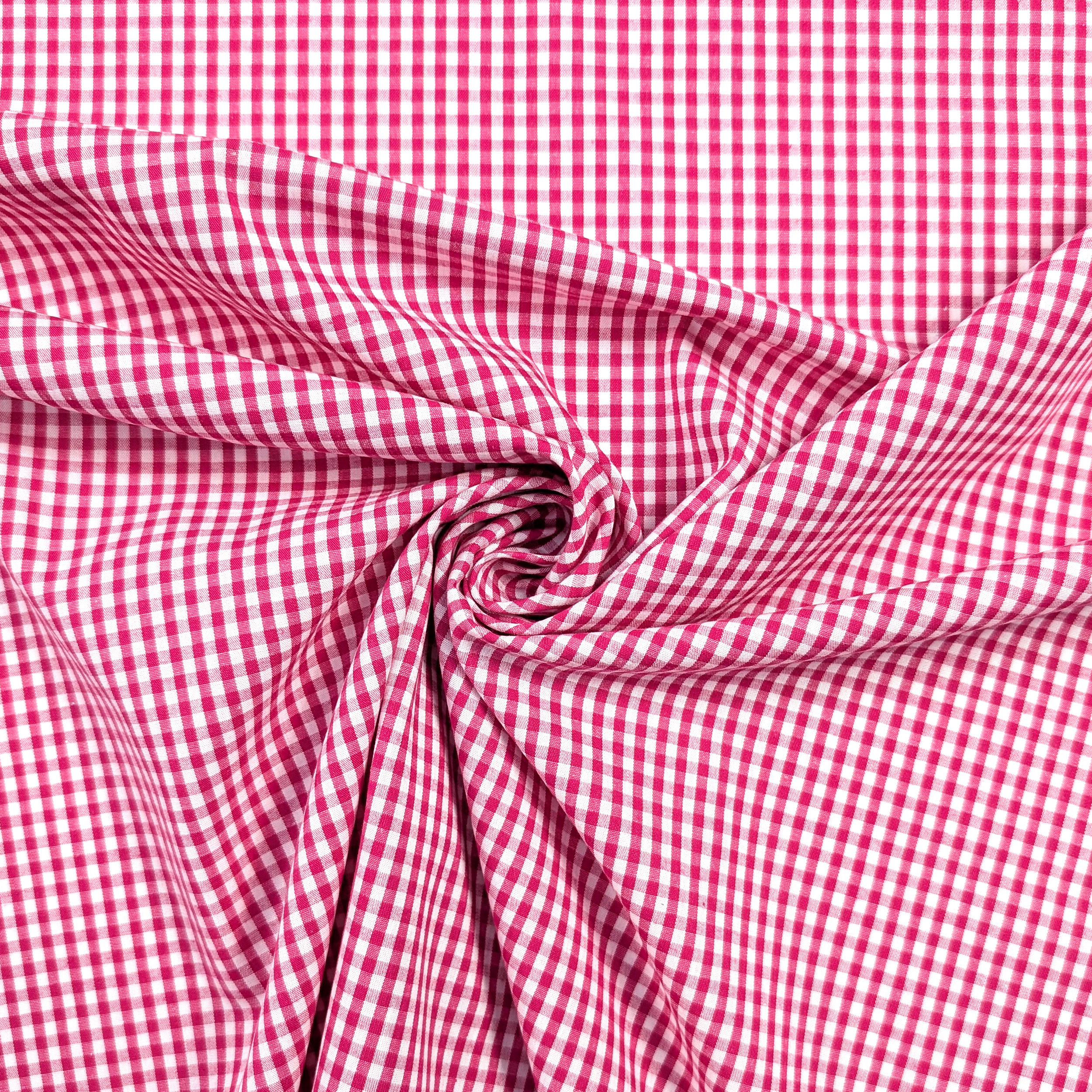 Cotone per Camiceria Quadrettini Fuxia Image