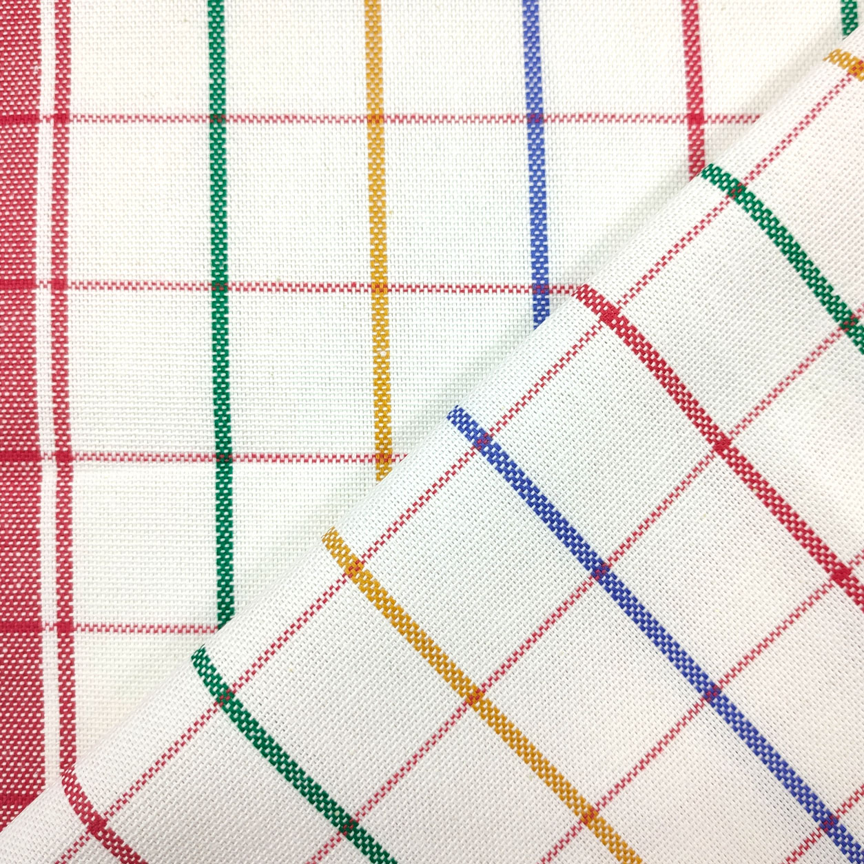 tessuto strofinacci doppio bordo righe colorate banda rossa