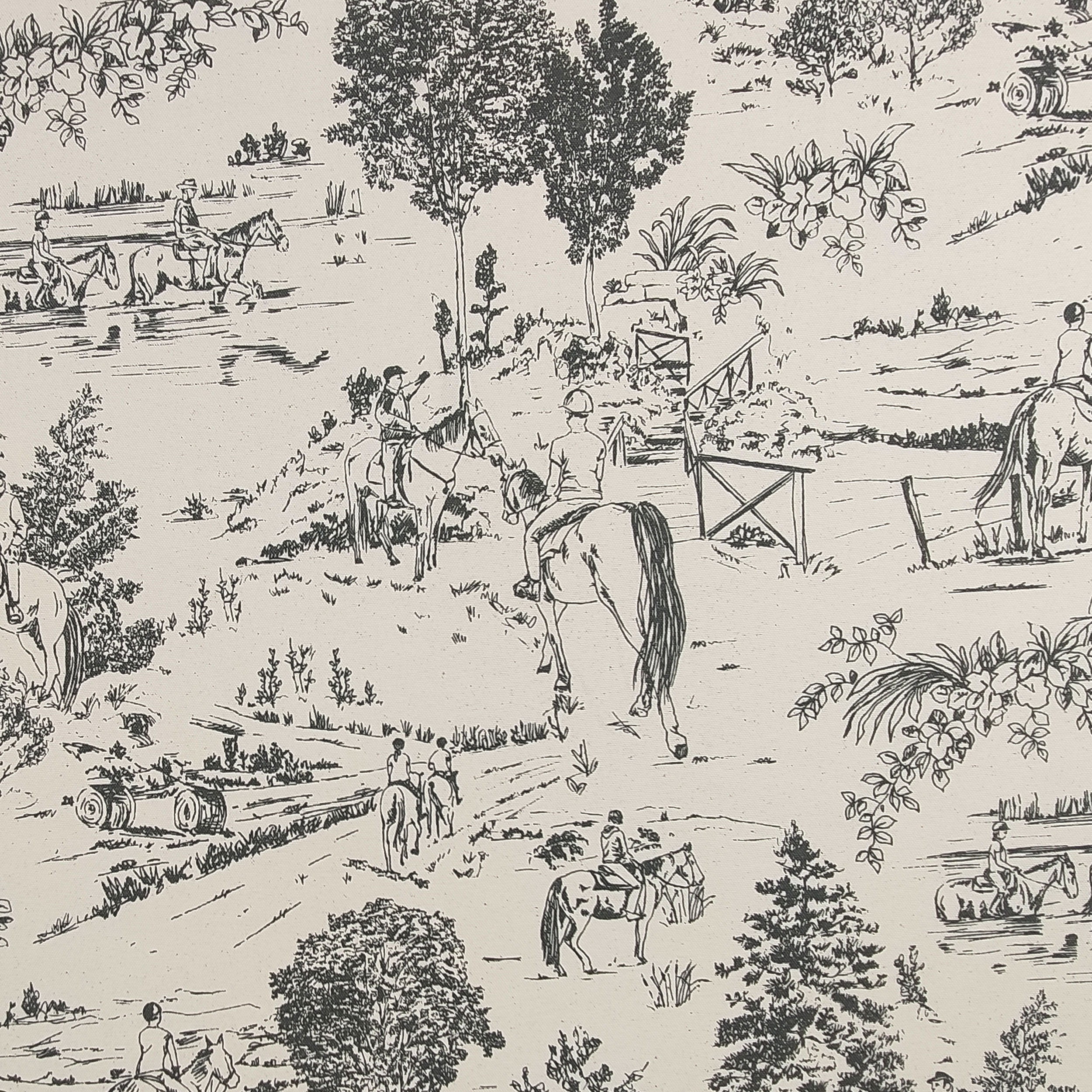 Toile De Jouy Natural Antracite Image