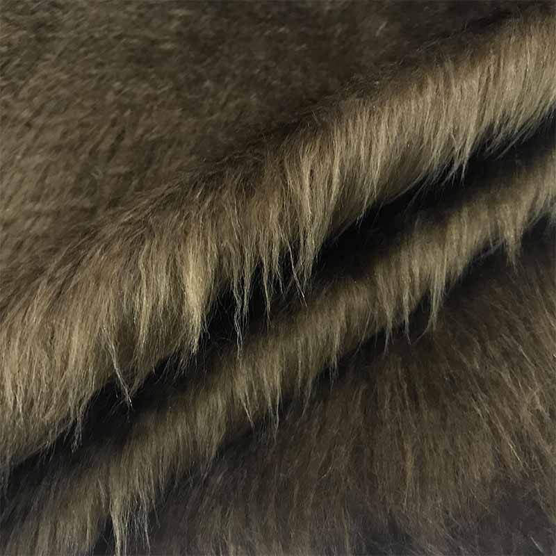 Tessuto Pelliccia Economica Pelo Lungo Marrone  3