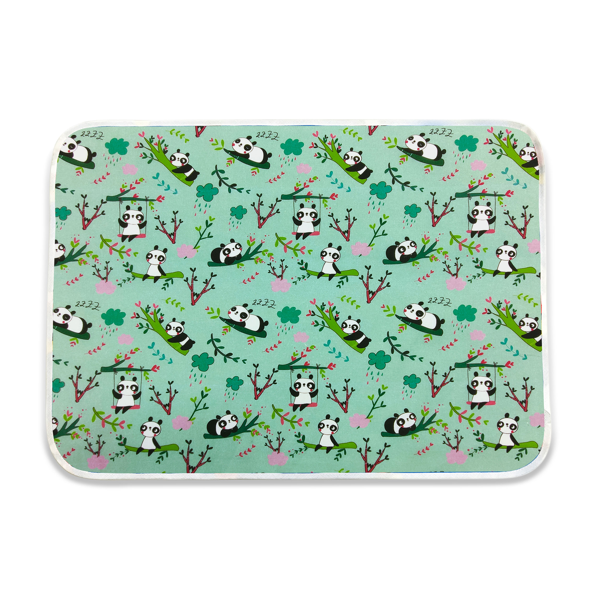 Coordinato Asilo Panda Sfondo Verde Menta
