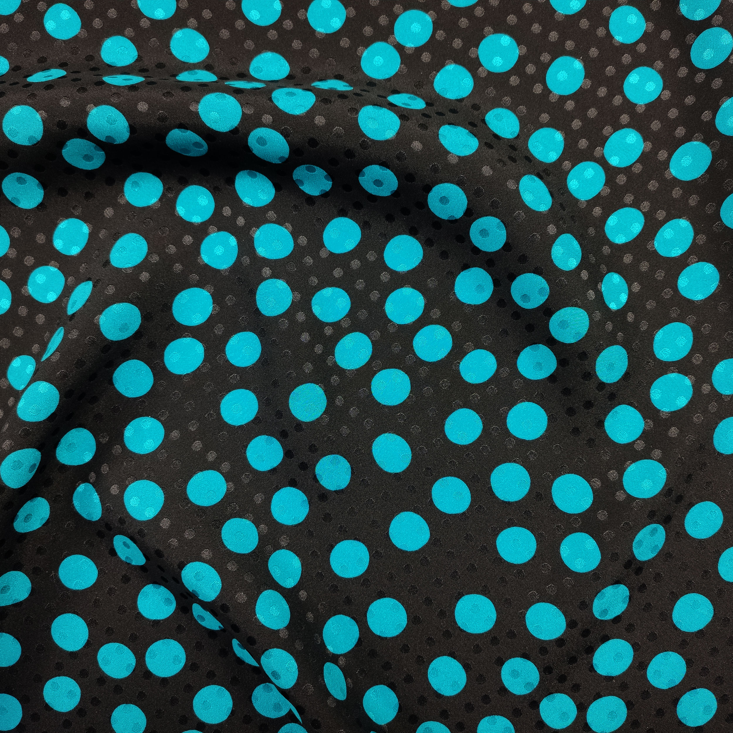 Jacquard Seta Pois Turchese