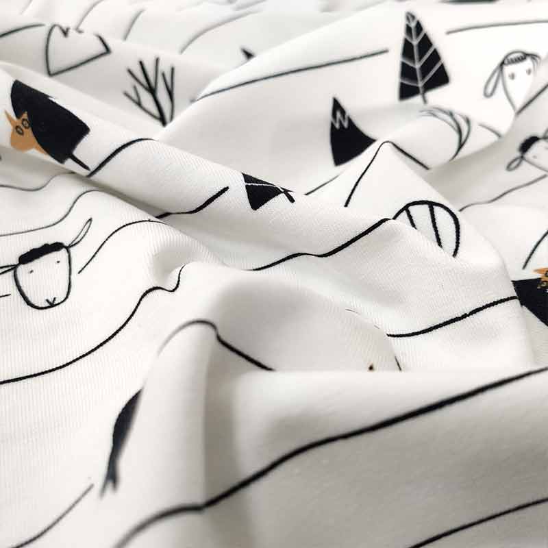Tessuto Jersey Cotone Pecorelle