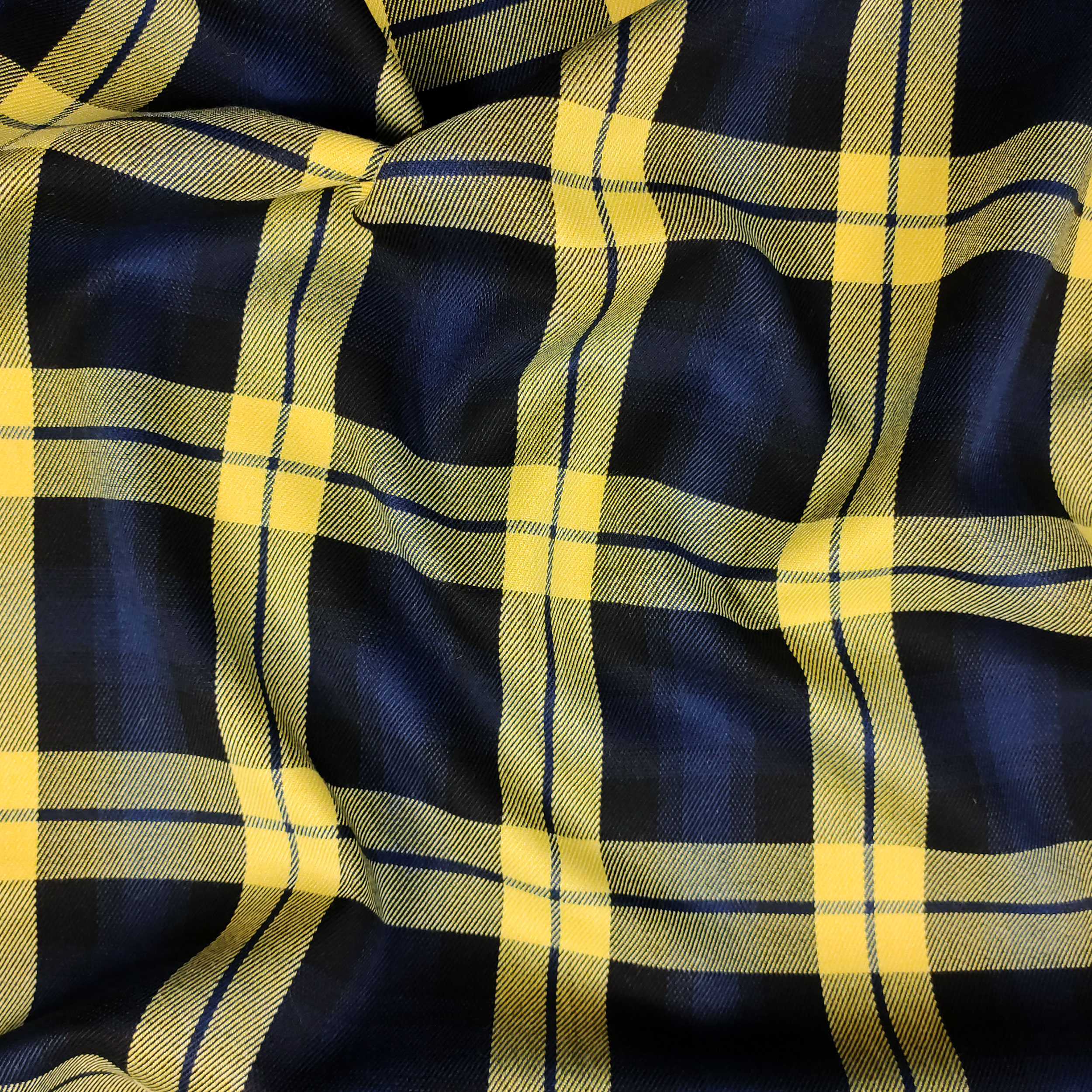 Tessuto Tartan Quadri Blu e Gialli Image