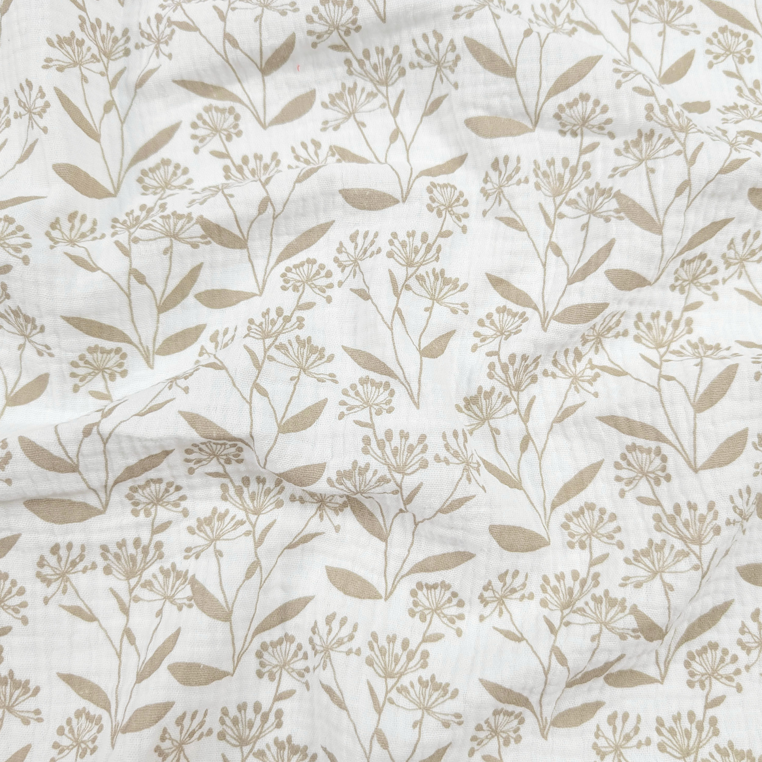 Mussola Cotone Fantasia Floreale Beige Image