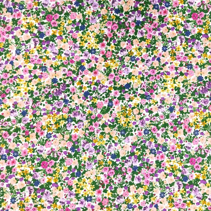 Rasatello Cotone Fiori Primaverili