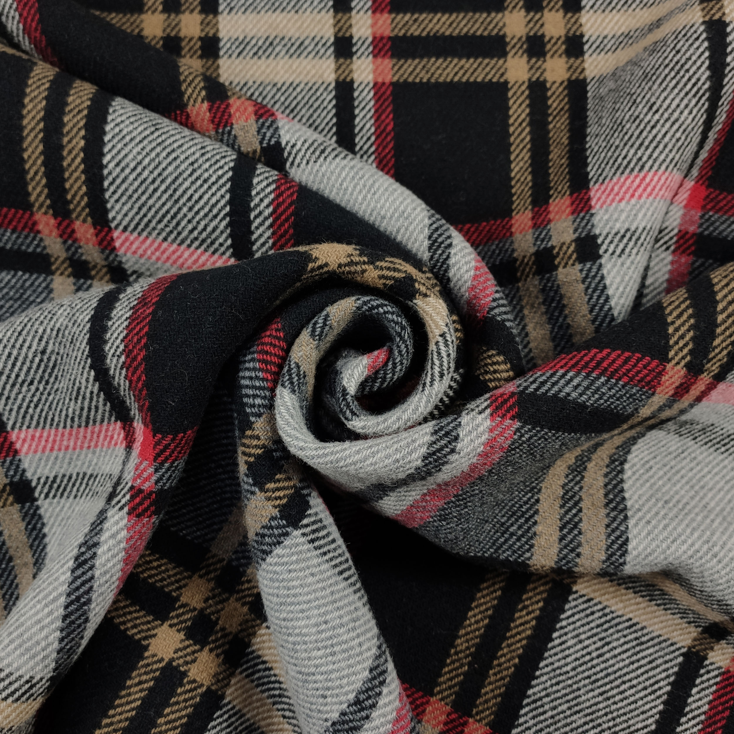 Cappotto Misto Lana Double Tartan e Grigio Tinta Unita