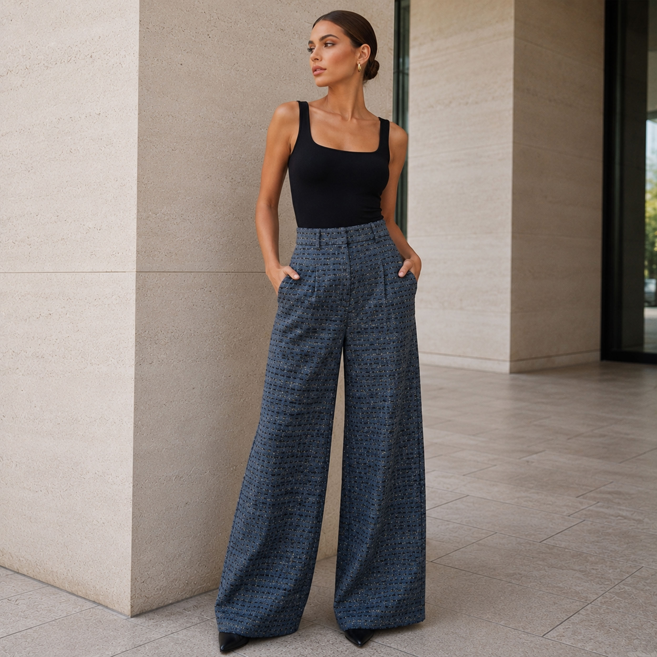 Tweed Jacquard Avio con Inserti Lurex Image