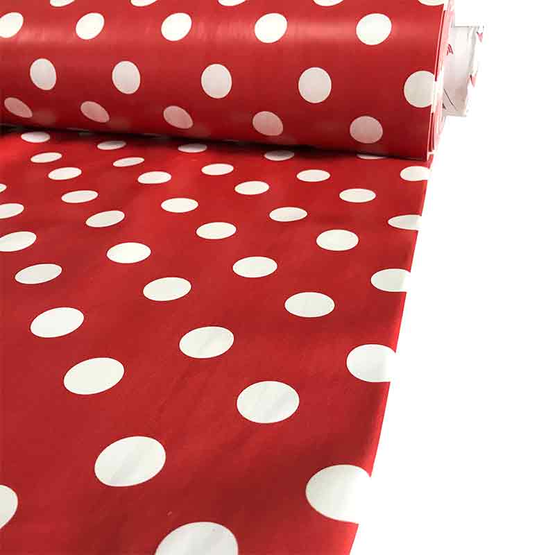 Rotolo tovaglia plastificata rossa a pois
