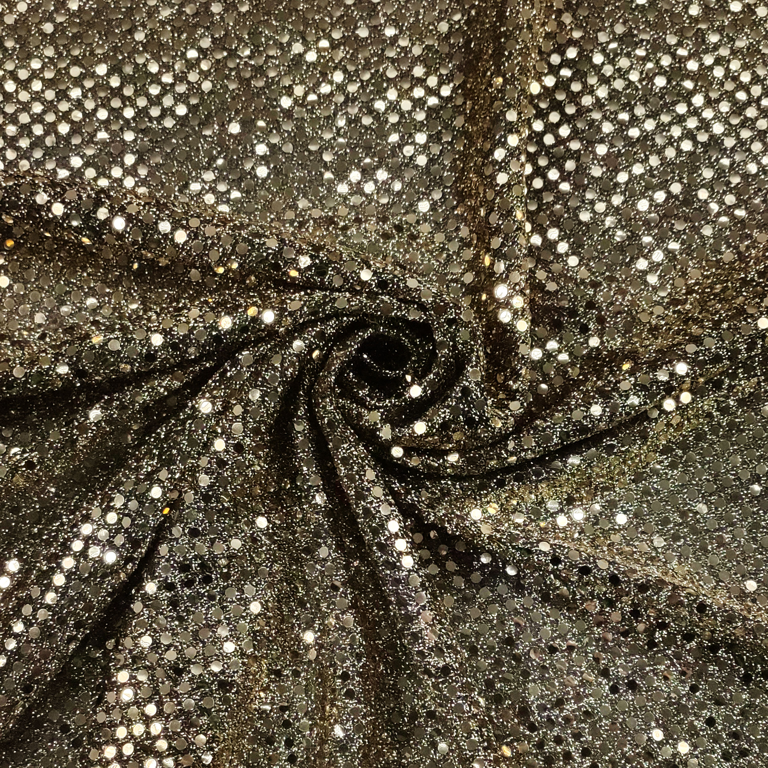 Tessuto Paillettes Oro Sfondo Nero