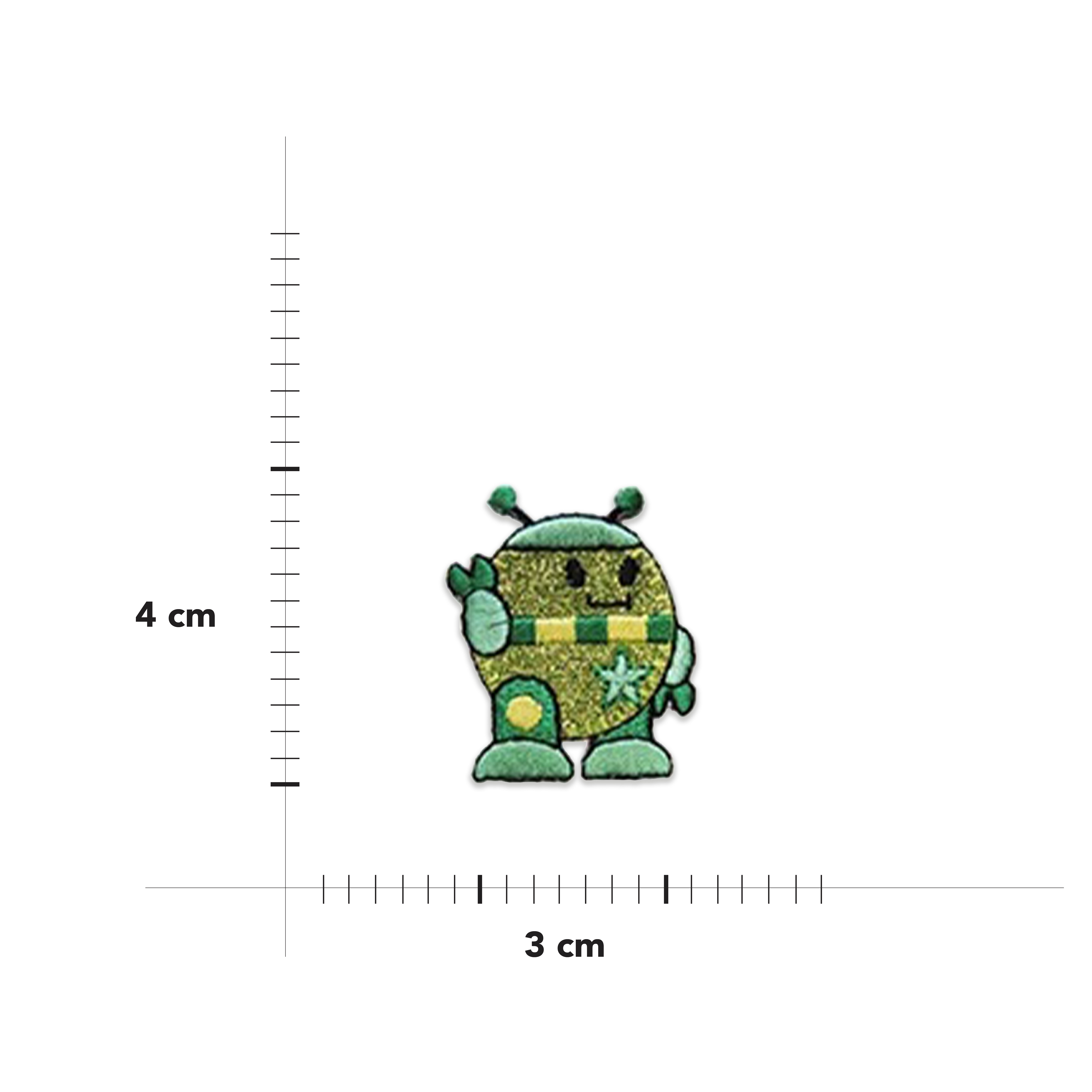 Applicazione Termoadesiva Robot Glitter Verde Image