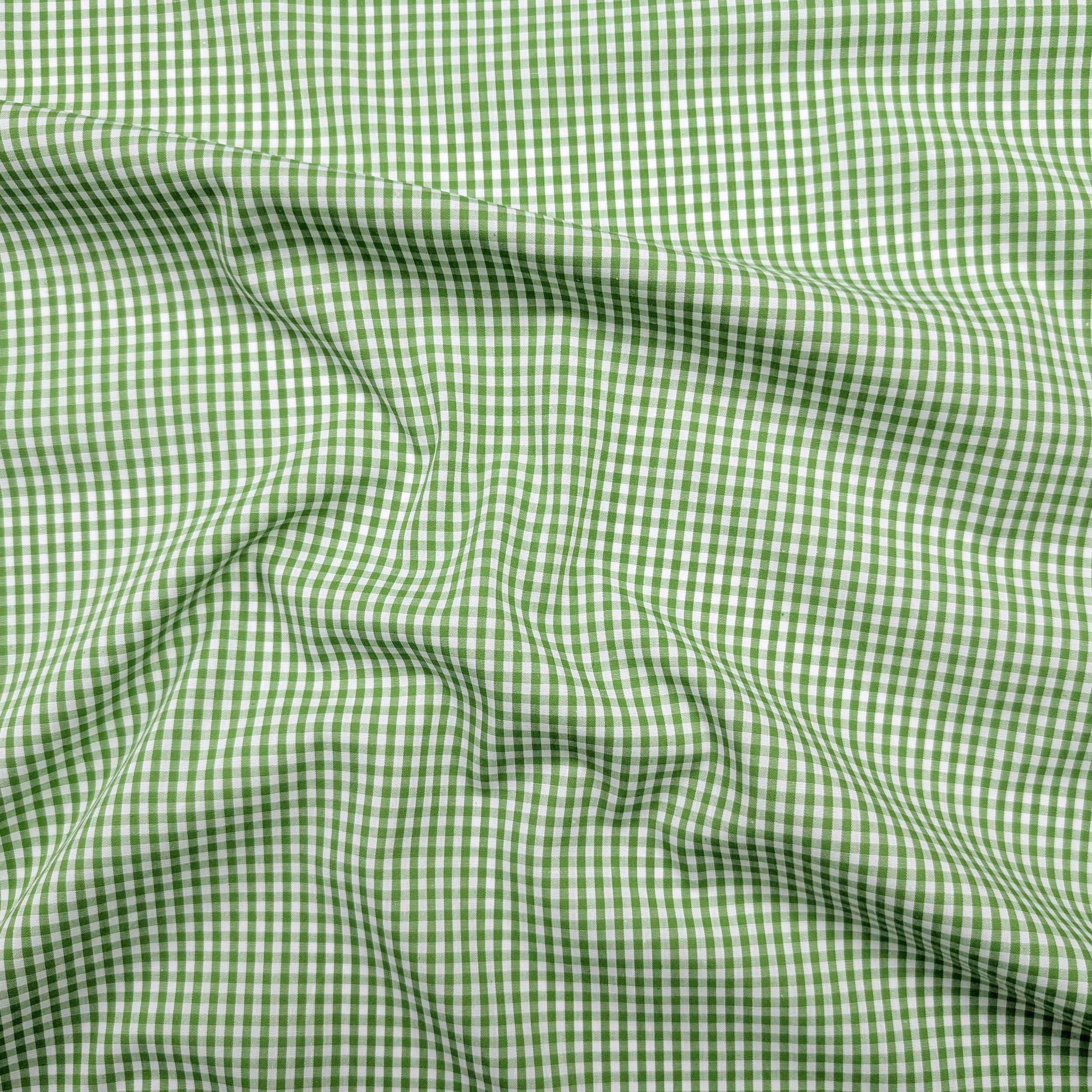 Cotone per Camiceria Quadrettini Verde Chiaro Image