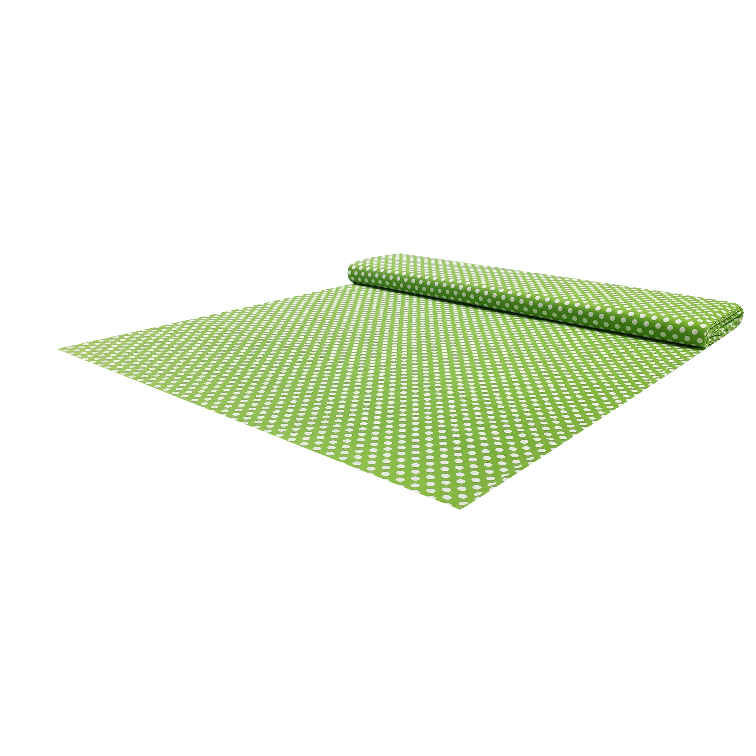 Tessuto Cotone Verde a Pois Grandi Image