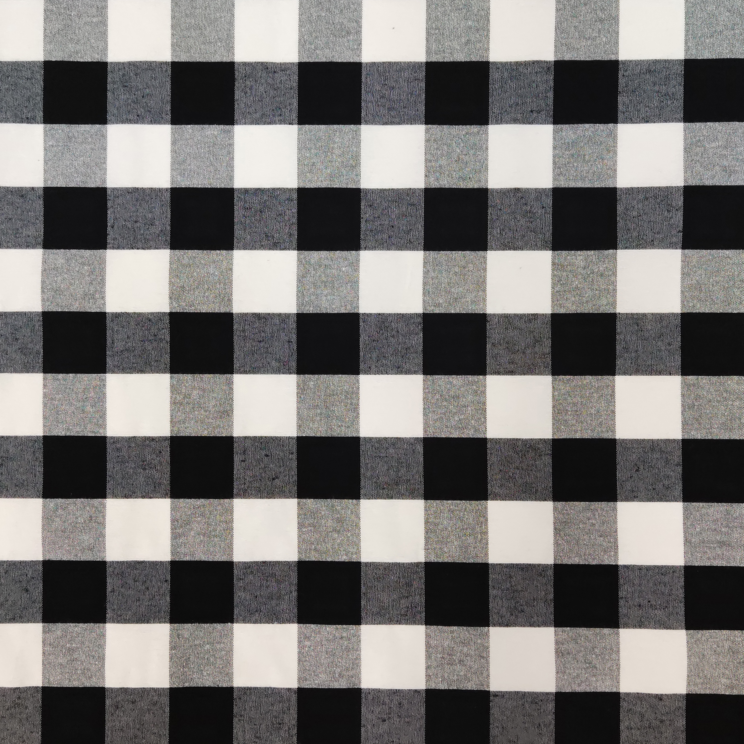 Tessuto-Misto-Cotone-a-Quadri-Grandi-Bianco-e-Nero