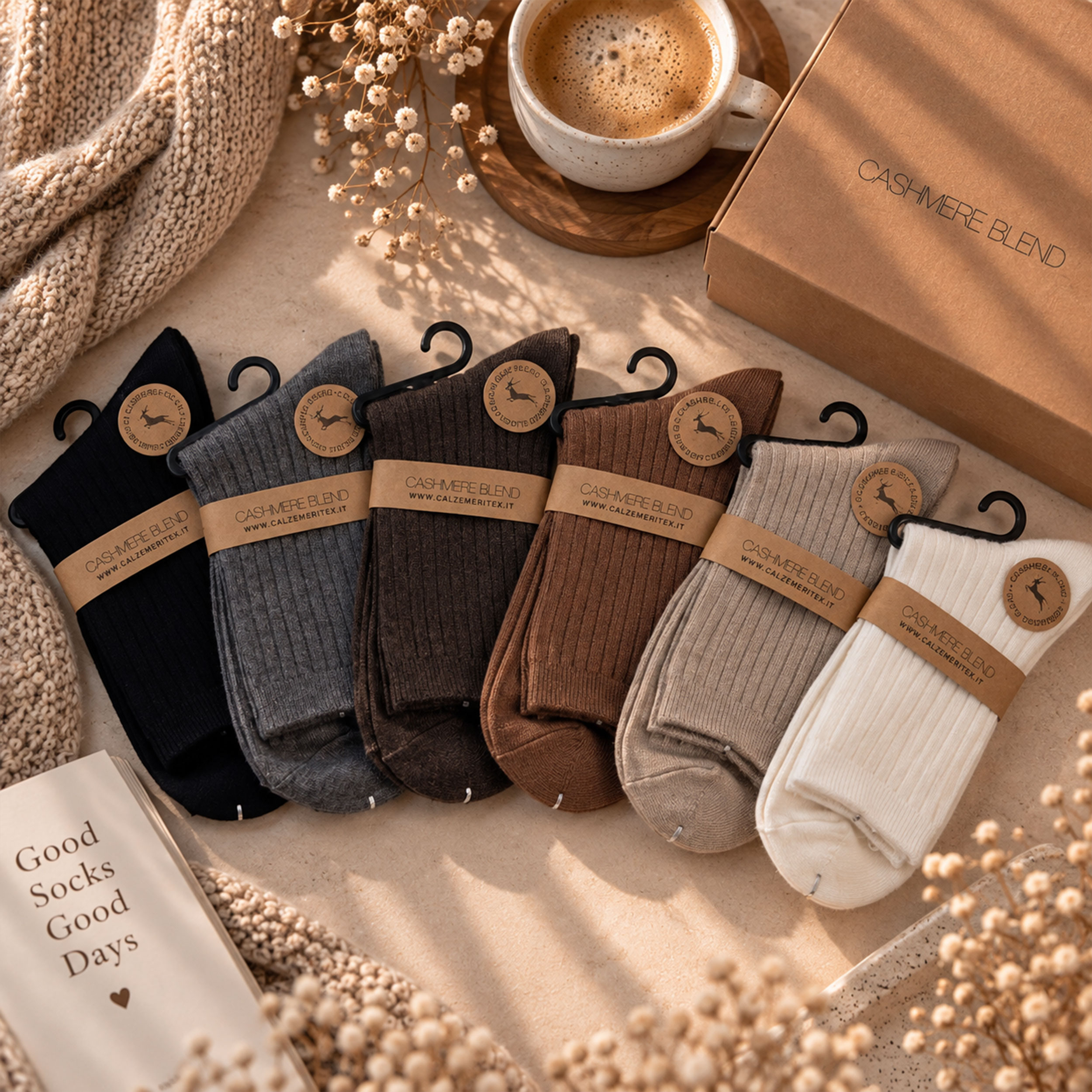 Calzini Donna Cashmere Blend Bianco Image