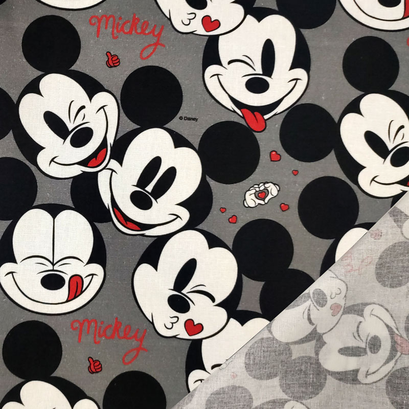 Tessuto cotone grigio topolino