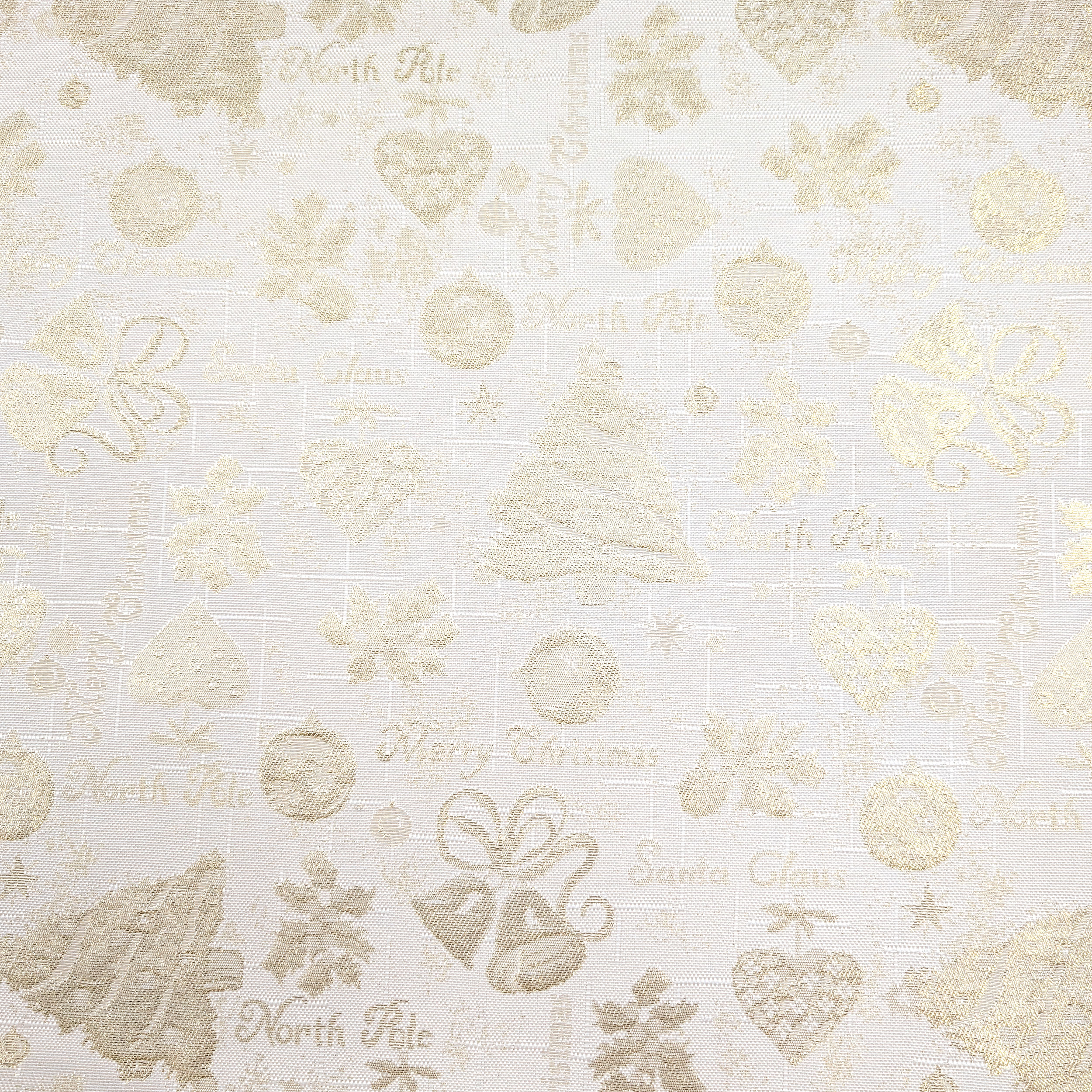 Jacquard Merry Christmas Bianco Oro Lurex H 280 cm Image