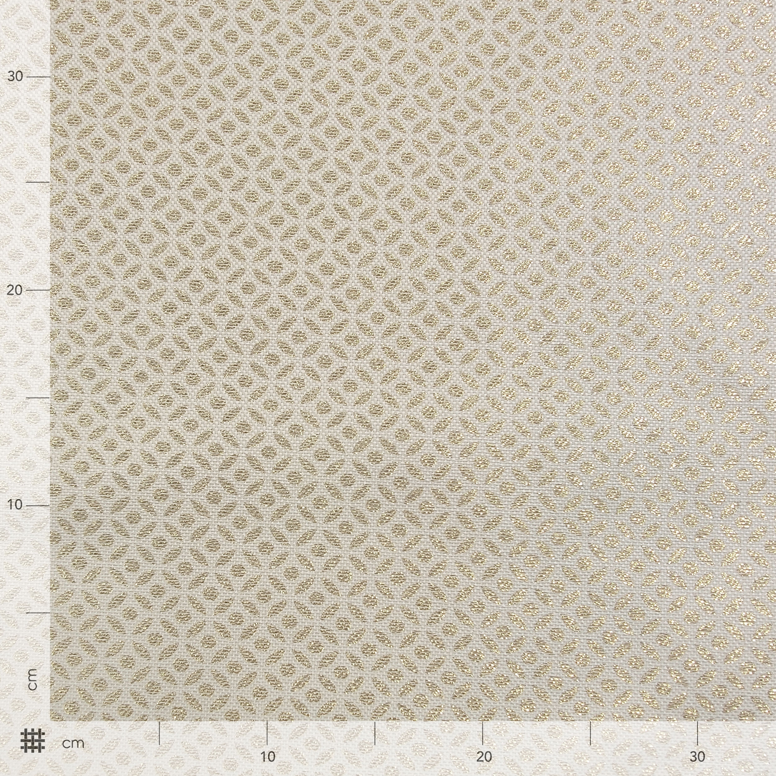 Tessuto Jacquard con Fantasia Lurex Oro