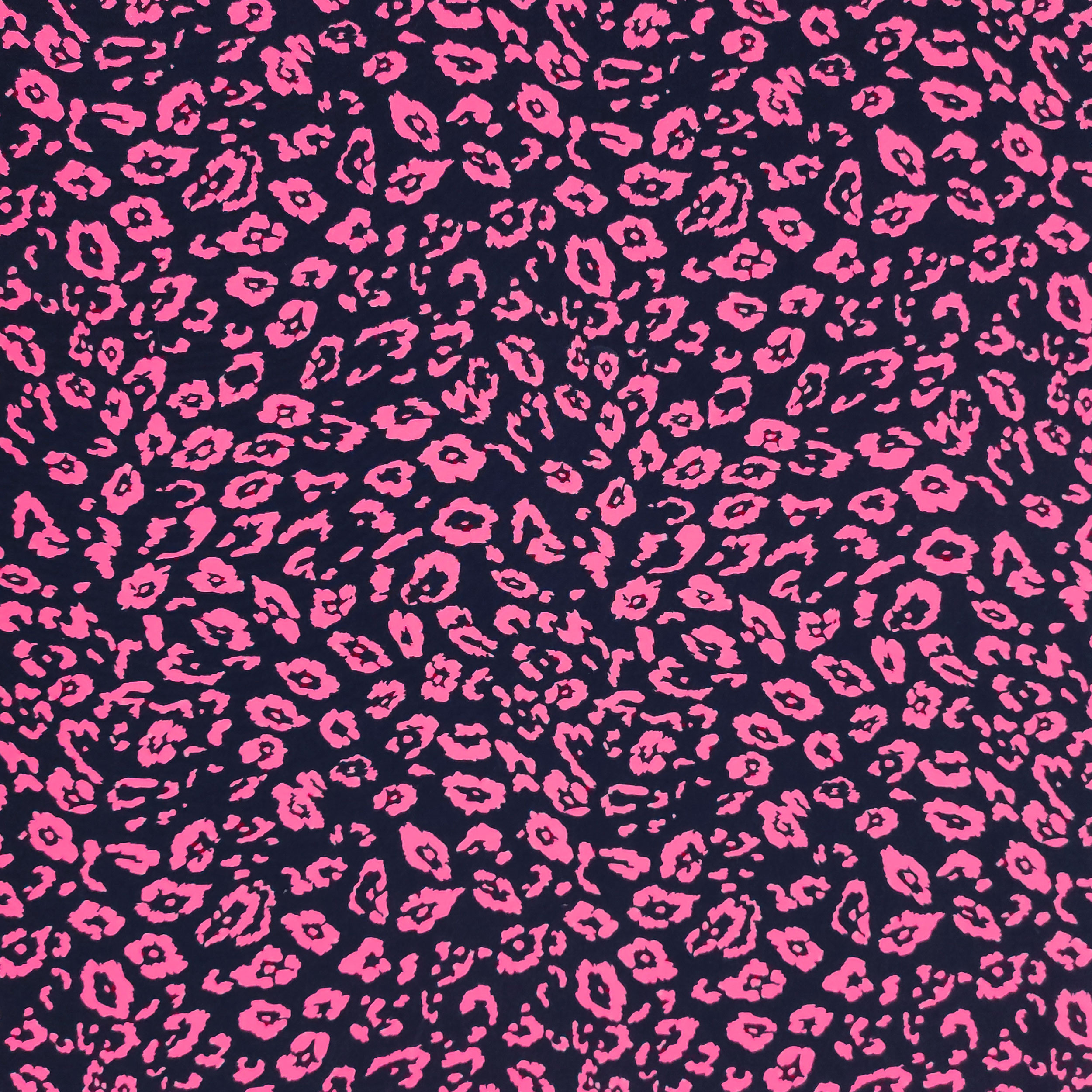 Tessuto in Pura Seta Fantasia Fiori Fuxia Sfondo Blu