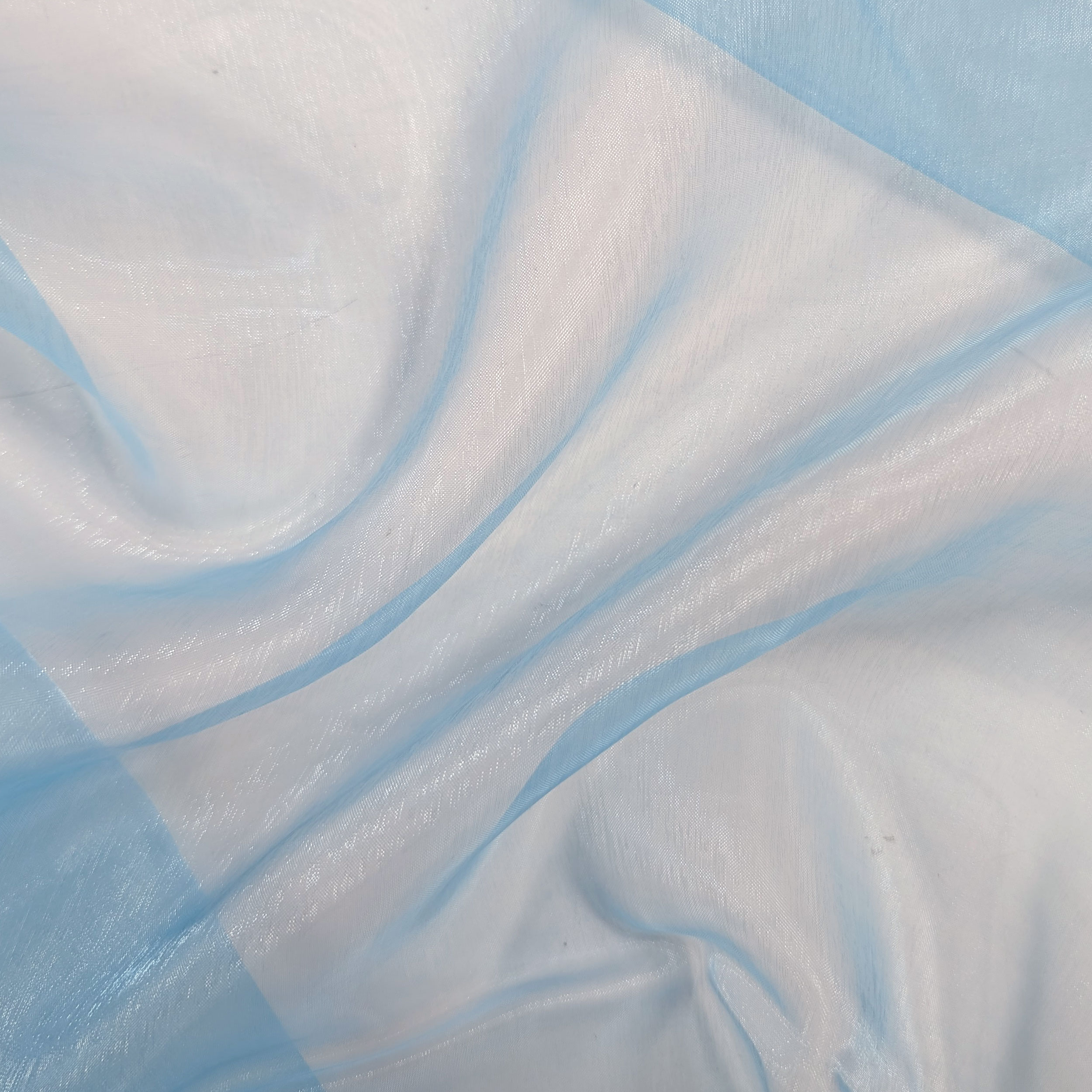 Ritaglio Tessuto Organza H 140 cm Azzurro 150x140 cm Image